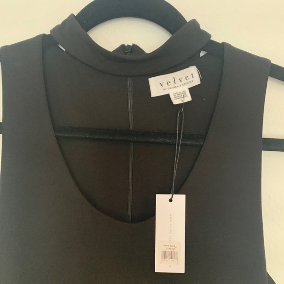 Velvet Graham & Spencer black neck strap dress S - Picture 4 of 10